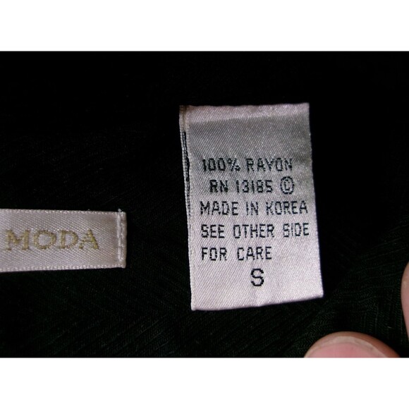 Campia Moda Shirt Men Small Black Beige Stripes Palm Resort Hawaiian Tropical - Picture 7 of 9